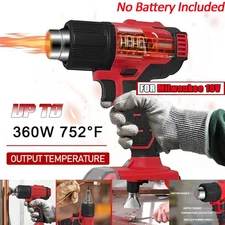 Cordless Heat Gun for Milwaukee 18v Battery Soldering Hot Air Gun with 4 Nozzles