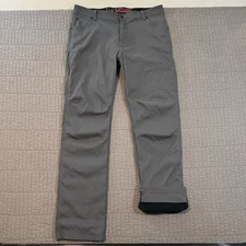 Wrangler ATG Pants Men 38x34 Gray Fleece Lined Hiking Outdoor Work Nylon Stretch