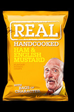 REAL Hand Cooked Ham & English Mustard Flavour Crisps 35g Bags x24 Box