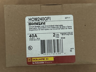 #ad Square D HOM240GFI 40A Plug in Circuit Breaker $69.99