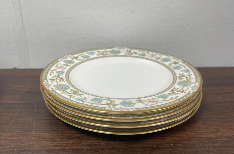 Set of 4 Noritake "SAKURA" Japan Bone China #9704 Salad Plates 6.5” Round - Image 2 of 4