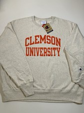 Clemson Tigers Sweatshirt Mens XL Gray Champion Reverse Weave Crewneck NCAA NWT