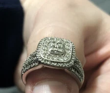 White Diamond .35 Carat Sterling Silver Ring