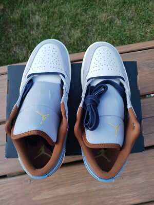 Size 7.5 Air Jordan 1 SE Low Repaired Denim Swoosh - FZ5042-041 | eBay