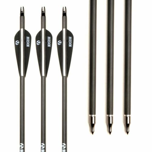 6PCS 30" Archery Pure Carbon Arrows Hunting SP340 Compound Recurve Bow Sporting 