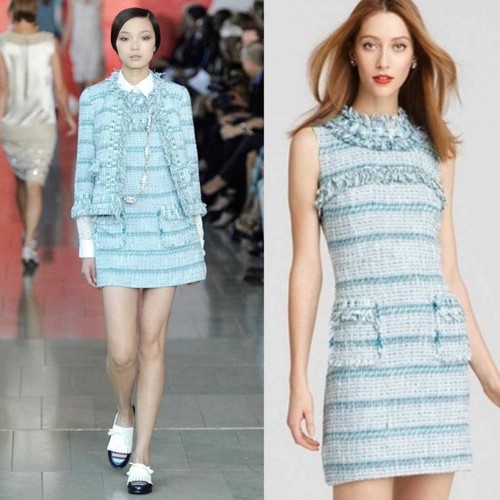 Tory Burch Curtis Tweed Pattern Knee 