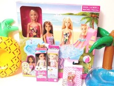   Barbie Blitz Pool Bath Bundle: Play set of 6 Chelsea,Bonus Puppy Doll Floats 2