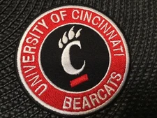 University Of CINCINNATI BEARCATS VINTAGE EMBROIDERED IRON ON PATCH 3" x 3”
