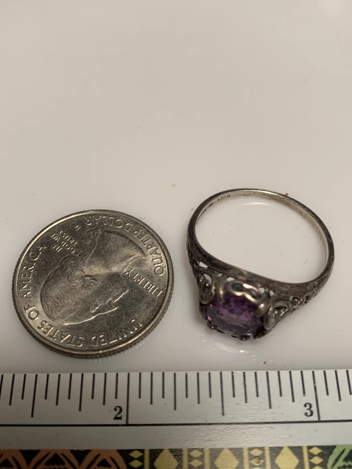 Kabana Sterling Silver 925 Beautiful Amethyst Ring Size 8 * - Image 3 of 3
