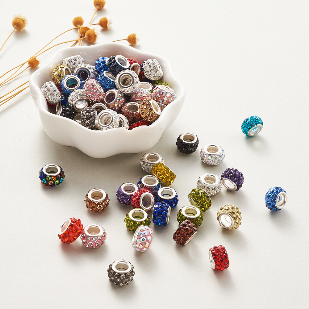 100 Pc Rondelle Polymer Clay Rhinestone European Large Hole Beads Mixed Color 9 11x7 5mm Hole 4 7 4 9mm B7c58c48 5d20 4bce A5bc 0309c3019d5f.c9336a08c65ef2ad25e8075953fda1a4