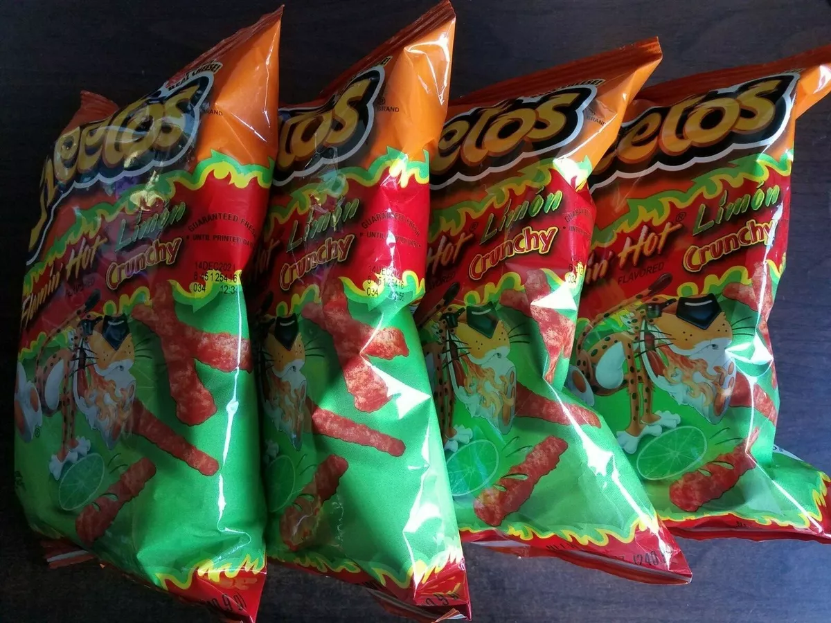 4 PACKS CHEETOS FLAMINHOT LIMON CRUNCHY 8.5 OZ EACH 03/2024 NEW FRESH