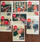 Lot 7 Vintage COCA-COLA WWII Soldiers Military  Print Advertising Ad  1940s  L12