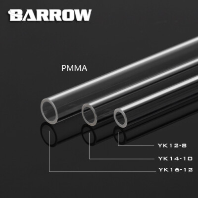 Barrow Acrylic Tubing 10mm ID, 14mm OD, 500mm Length, Clear 4 Pack High-Grade