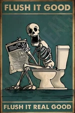 Flush It Good Flush It Real Good Funny Sign 8" x 12" Aluminum Metal Sign