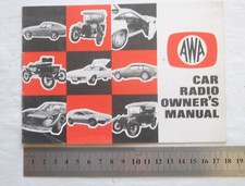AWA Car Radio Owners Manual Holden Ford Valiant Morris Volkswagen