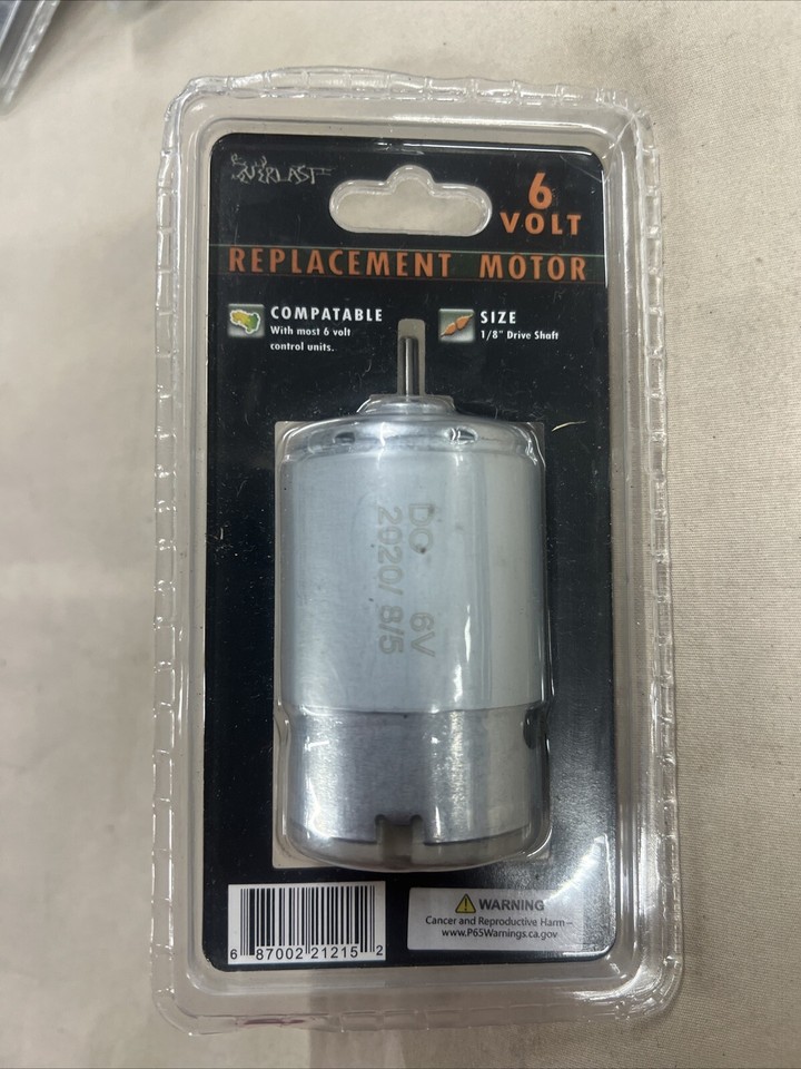 ForEverlast 6V Motor Deer Feeder Motor Replacement, 6 Volt Amp 1/8