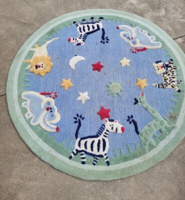 Safari Animal Baby Room Area Rug Decoration Lion Elephant Zebra Leopard Giraffe