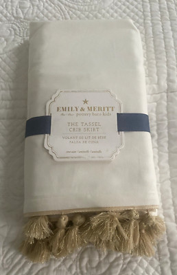 NWT-White Pottery Barn KIDS Emily & Meritt Tassel Baby Crib Skirt~Gold ...