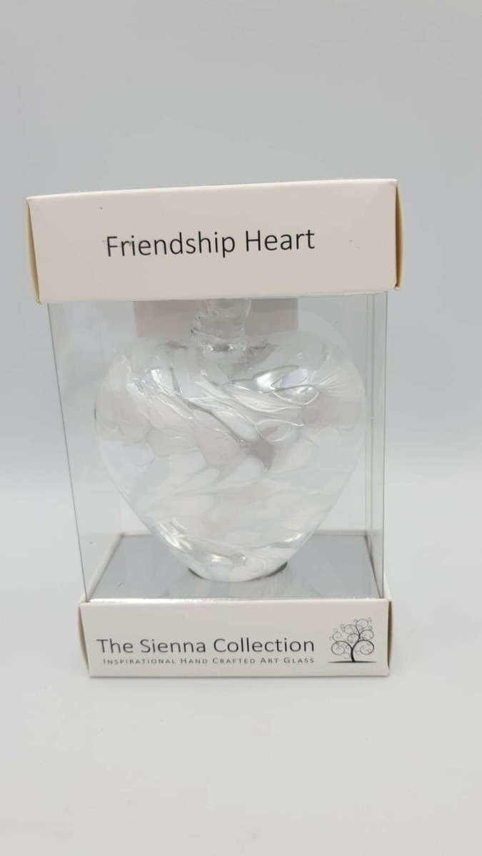 Sienna Glass Freundschafts-Herz (pink) – Handgeblasenes Glas Mit Schimmernder Oberfläche, In Geschenkbox