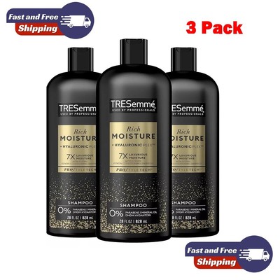 Tresemmé Shampoo Moisture Rich 3 Count for Dry Hair Professional FREE  SHIPPING