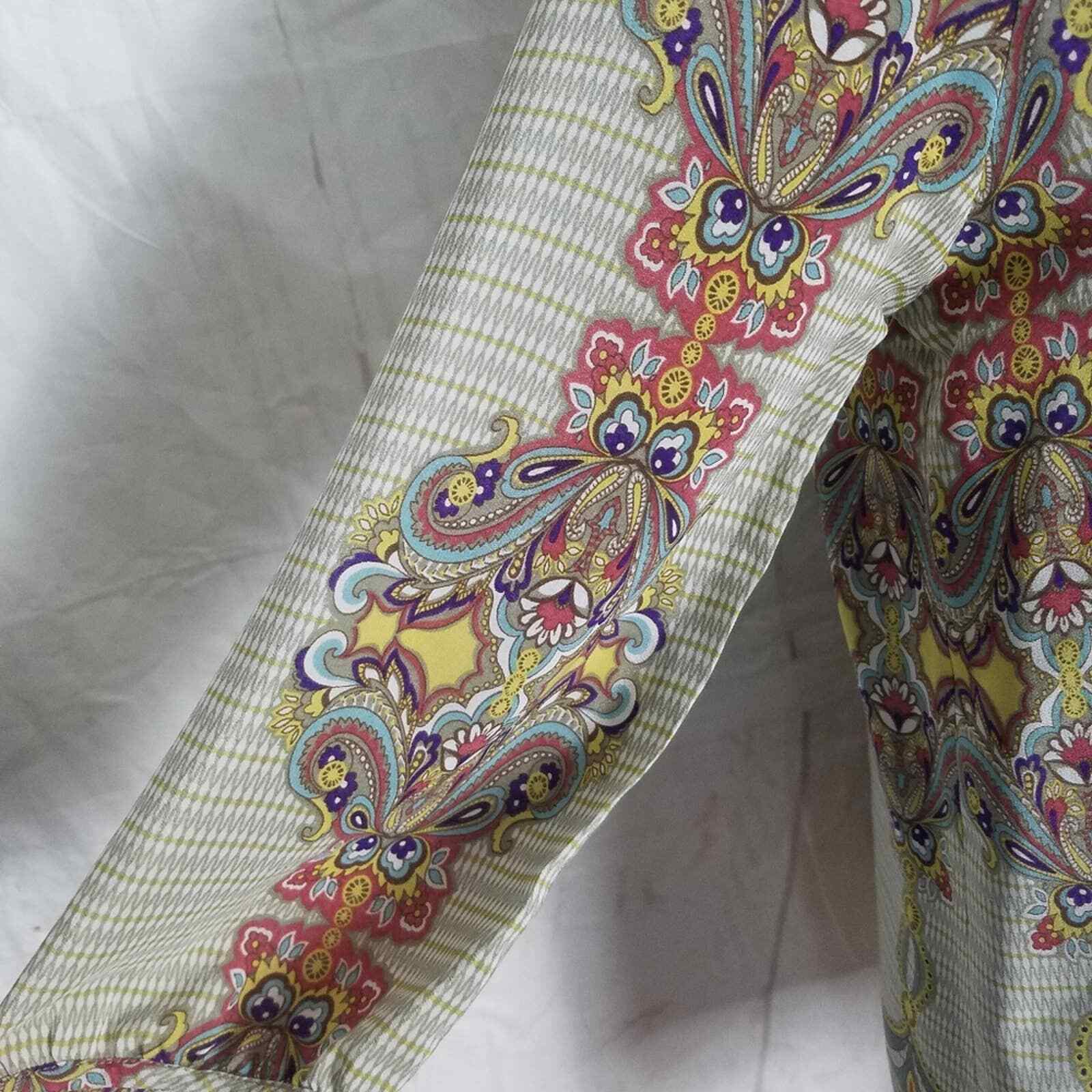 Trinity printed silk top size small - image 5