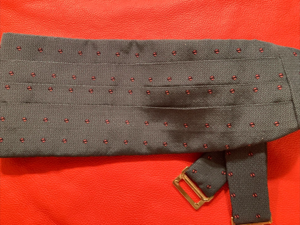 Robert Talbott "Britches" 100 % seda cummerbund verde azulado parisino usado Foto 2 de 4