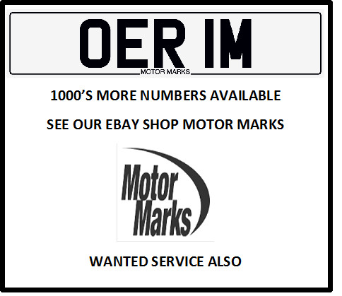 OER 1M DERRI DERI DERRY LOOK ALIKE DERI CAMBRIDGE NUMBER PLATE OER 1M NUMBER 