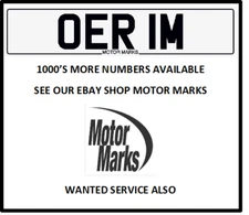 OER 1M DERRI DERI DERRY LOOK ALIKE DERI CAMBRIDGE NUMBER PLATE OER 1M NUMBER 