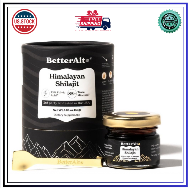 BetterAlt Pure Himalayan Shilajit Resin – 75 Servings for Energy & Immune Support