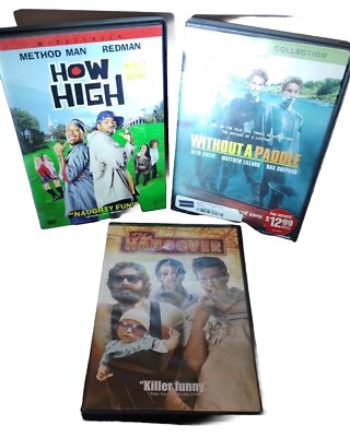 Set Of 3 Comedy DVDs The Hangover How High Without A Paddle 