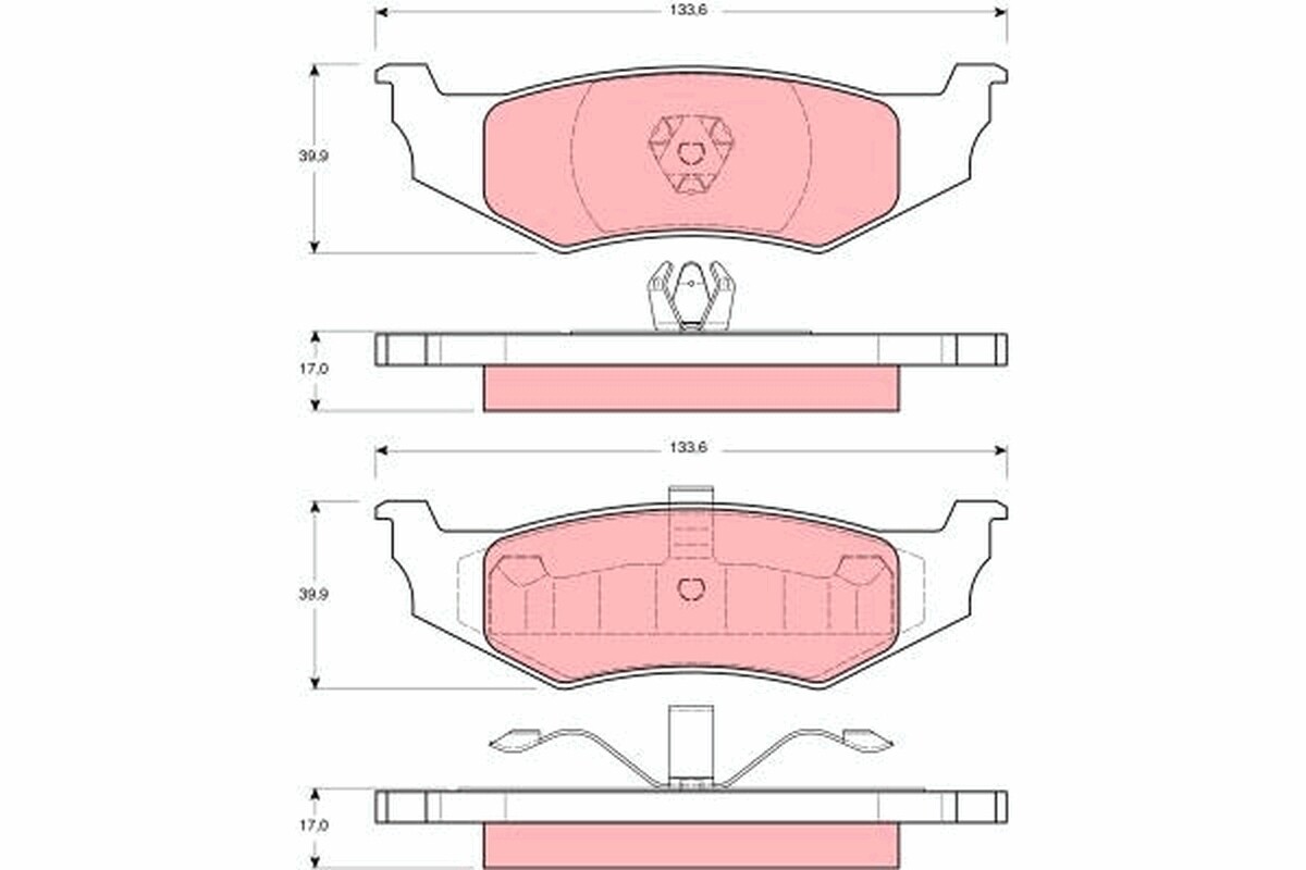 GDB1234 TRW Brake Pad Set, disc brake for CHRYSLER,DODGE,PLYMOUTH
