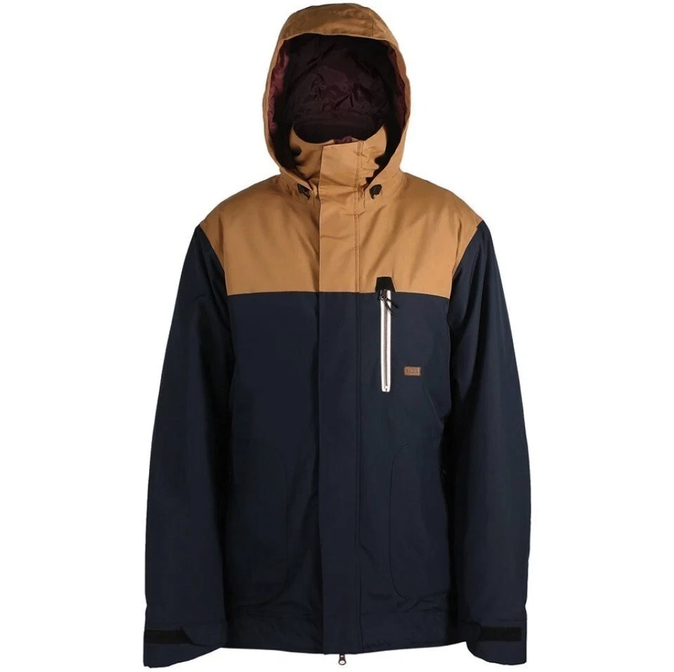 RIDE Snowboards Men's HILLMAN Snow Jacket - Navy/Camel - Medium - NWT