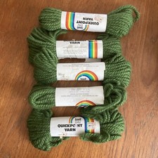 Lot Of 5, Scovill Dritz Quickpoint Yarn, 417 Fern Green, Same Lot, 18 Yds Each