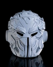 Lone Wolf Mask – 3D Printed Cyber Helmet | Futuristic Sci-Fi Cosplay Mask | Gray