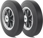 (2-Pack) 10'' X 2'' Flat Free Solid Rubber Tire and Wheel, 3/4" & 5/8" & 1/2" Ax