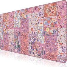 Floral Desk Pad Mat, Large Mouse Pad, Desk Matt for Desktop, Anti-Slip XXL Big M