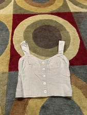 Abercrombie & Fitch Linen Cream Oatmeal Bustier Crop Top Tank Top Size Small