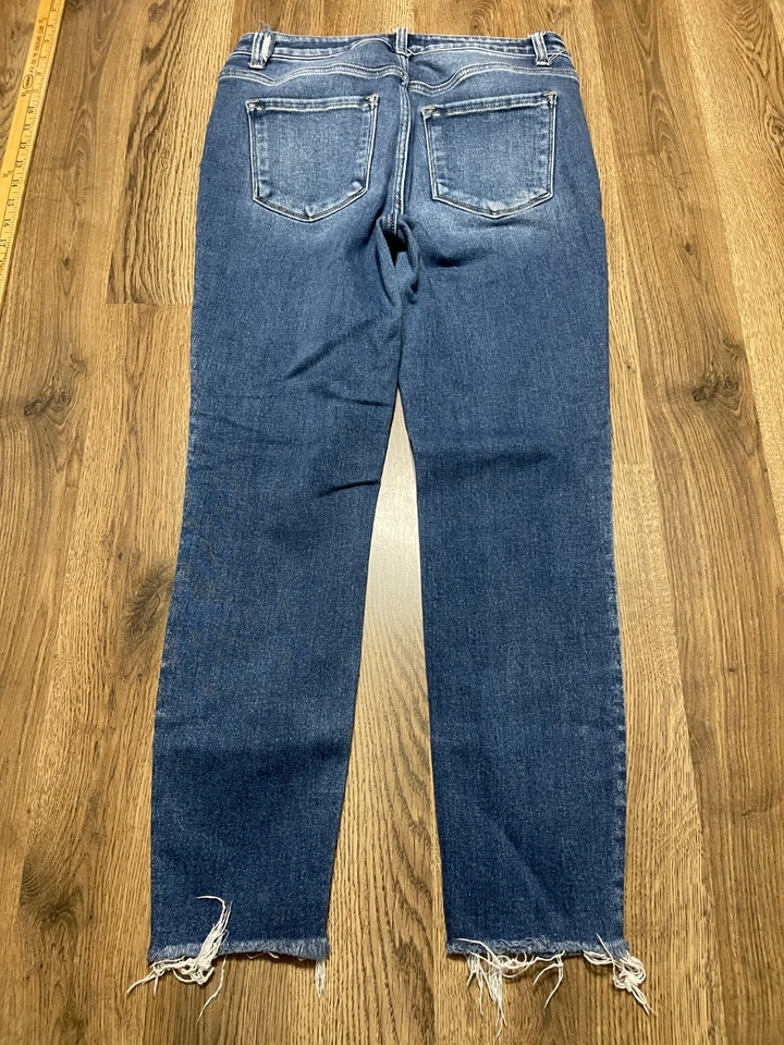 Pantalones de mezclilla Flying Monkey, para mujer talla 29, azul, denim, deshilachados cortos, dobladillo crudo Foto 2 de 4