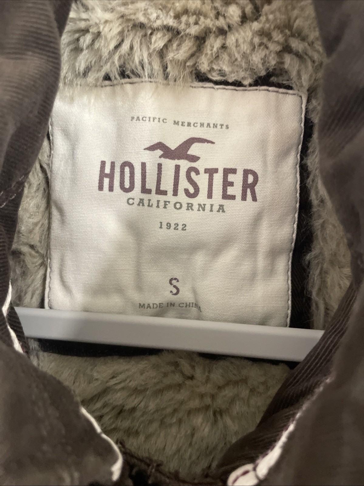 Vtg Y2K Rare Hollister Jacket Womens Green Sherpa Lined Utility Workman Coat S