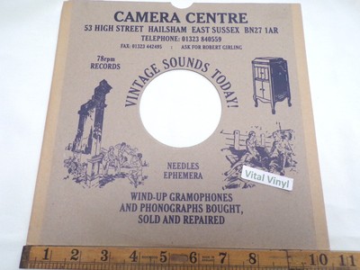 CAMERA CENTRE Hailsham BN27 78 rpm Advert Sleeve Local Social History WALL ART