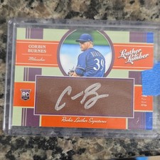 Panini 2019 Leather & Lumber Rookie Autograph Corbin Burnes #123 Brewers