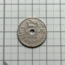 Norway 1 Krone 1997 Old Coin Currency