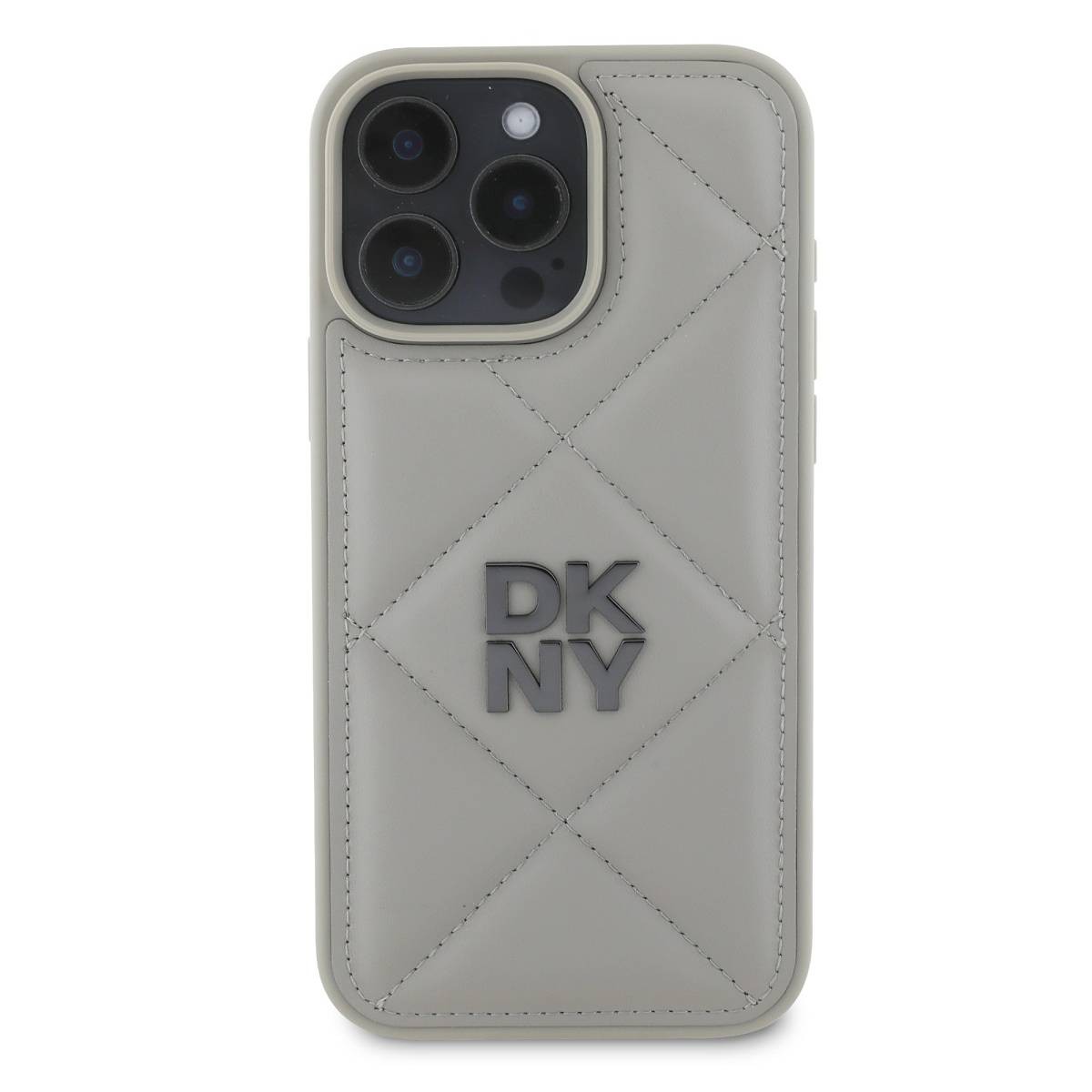 Coque iPhone 16 Pro Max DKNY Matelassé Gris Antichoc Mince et Légère pour Smartphone