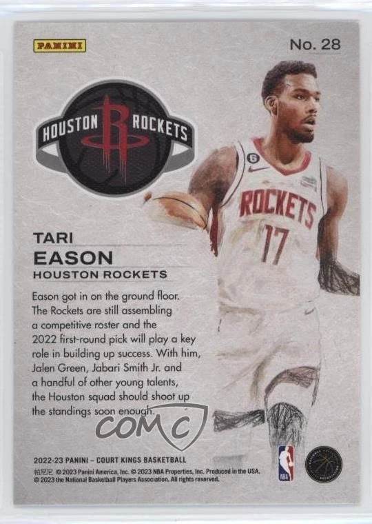 2022-23 Panini Court Kings Works in Progress Tari Eason #28 Rookie RC - Image 2 of 2