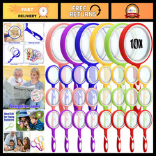 10X Handheld Magnifying Glass - Shatterproof Lens for Seniors  Kids, 50mm, Non-
