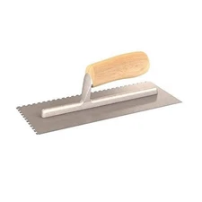 Bon Tool 14-312 Notched Trowel 1/2" Square Tempered Steel Wood Handle