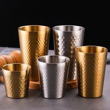 Hammered Beer Cup Double Layer Insulation Stackable Storage Elegant Look