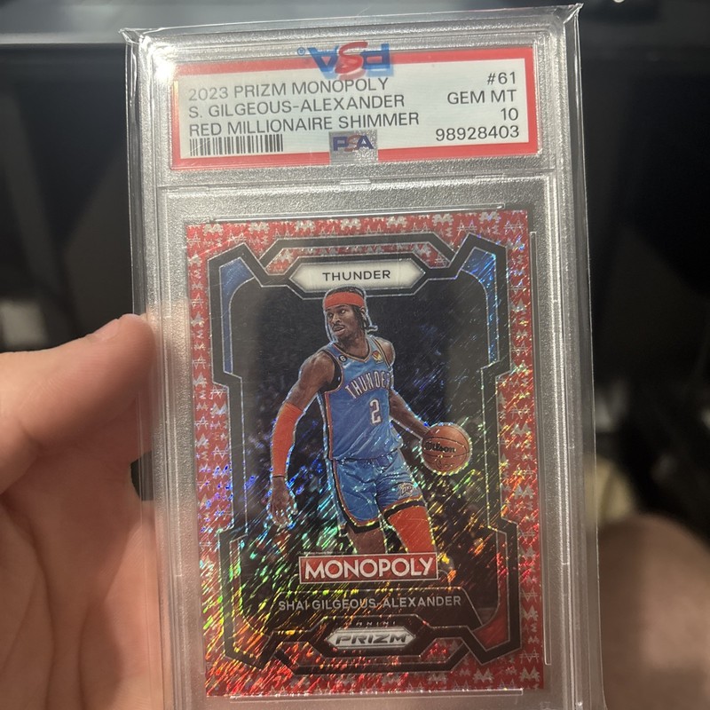 2023-24 Prizm Monopoly Shai Gilgeous-Alexander Red Millionaire Shimmer #/100