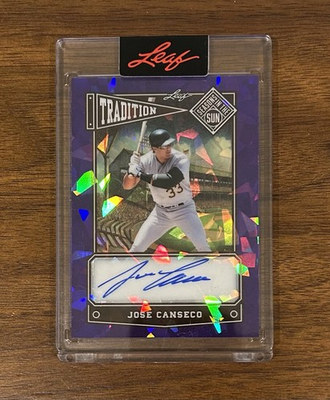 #ad 2025 Leaf Tradition Seasons In The Sun Jose Canseco Purple Ice Autograph 1 5🔥🔥 $69.99