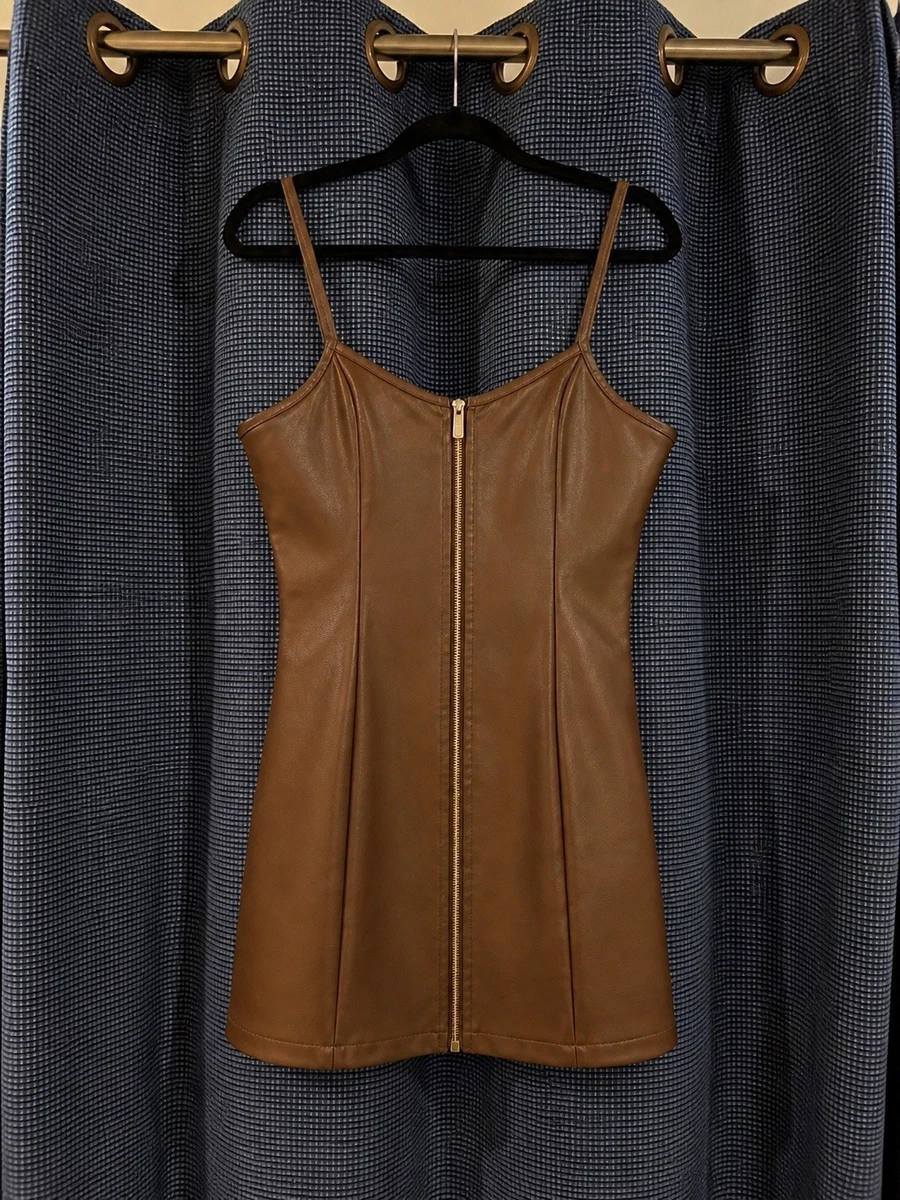 Faux Leather Brown Dresses for Women for sale | eBay